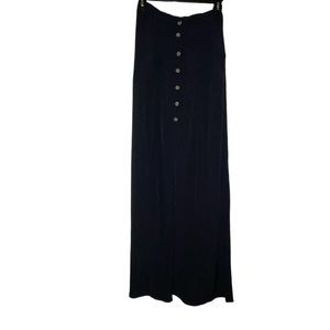 H&M Maxi Skirt with Buttons in Black Size 2